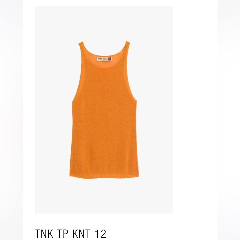 Zara srpls surplus Orange Sleeveless tank Top shirt knit layering limited